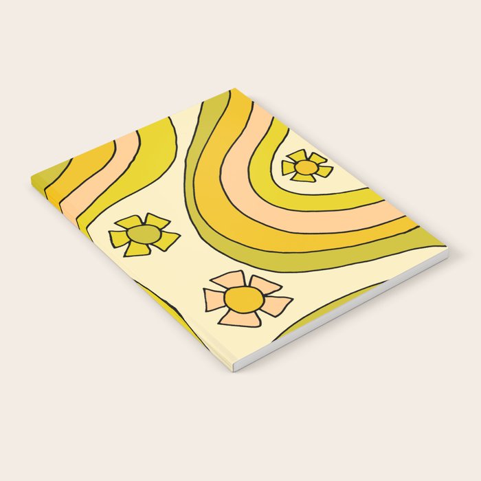groovy rainbow flower power wallpaper vibes Notebook Gallery Image 2