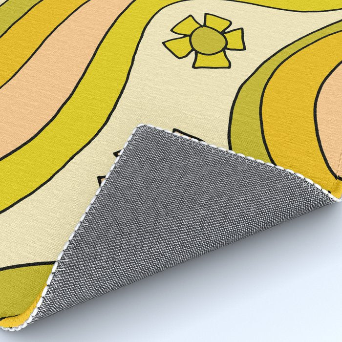 groovy rainbow flower power wallpaper vibes Rug Gallery Image 4