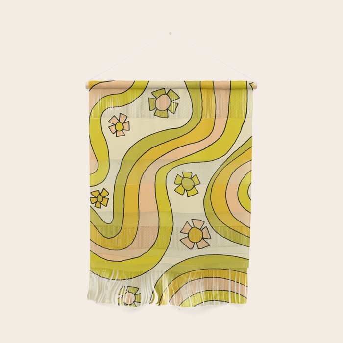 groovy rainbow flower power wallpaper vibes Wall Hanging Gallery Image 1