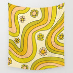 groovy rainbow flower power wallpaper vibes Wall Tapestry Gallery Image 4