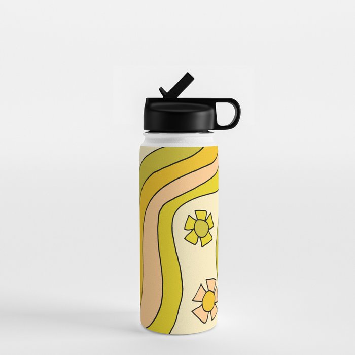 groovy rainbow flower power wallpaper vibes Water Bottle Gallery Image 1
