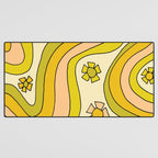 groovy rainbow flower power wallpaper vibes Desk Mat Gallery Image 3