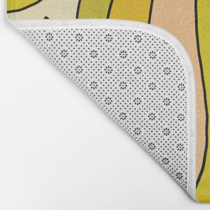 groovy rainbow flower power wallpaper vibes Bath Mat Gallery Image 2