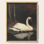 Elegant White Swan on Autumn Lake Romantic Vintage Serving Tray Gallery Image 1