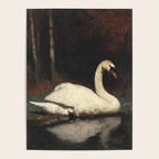 Elegant White Swan on Autumn Lake Romantic Vintage Poster Gallery Image 4