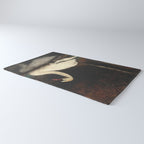 Elegant White Swan on Autumn Lake Romantic Vintage Rug Gallery Image 3