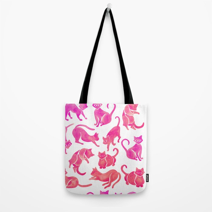 Cat Positions - Pink OmbrÃ© Palette Tote Bag Gallery Image 2