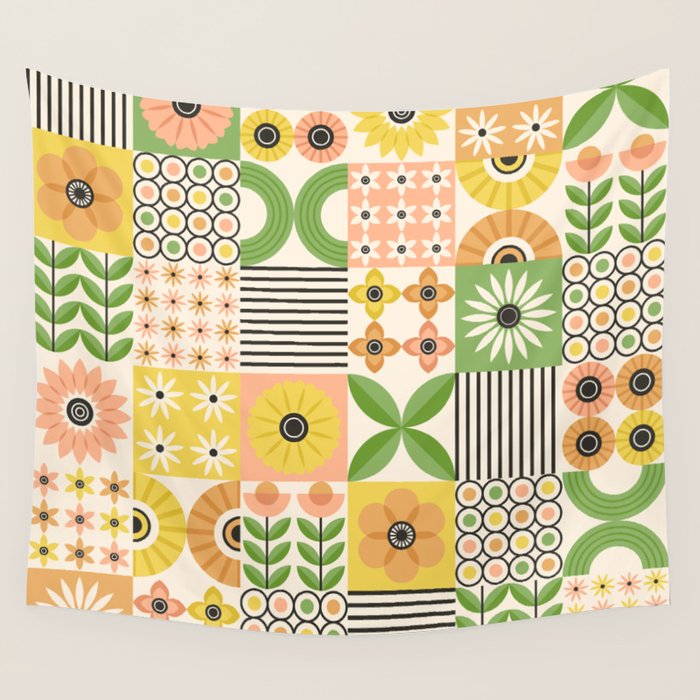 Modern Wildflower Vignettes Wall Tapestry Gallery Image 4