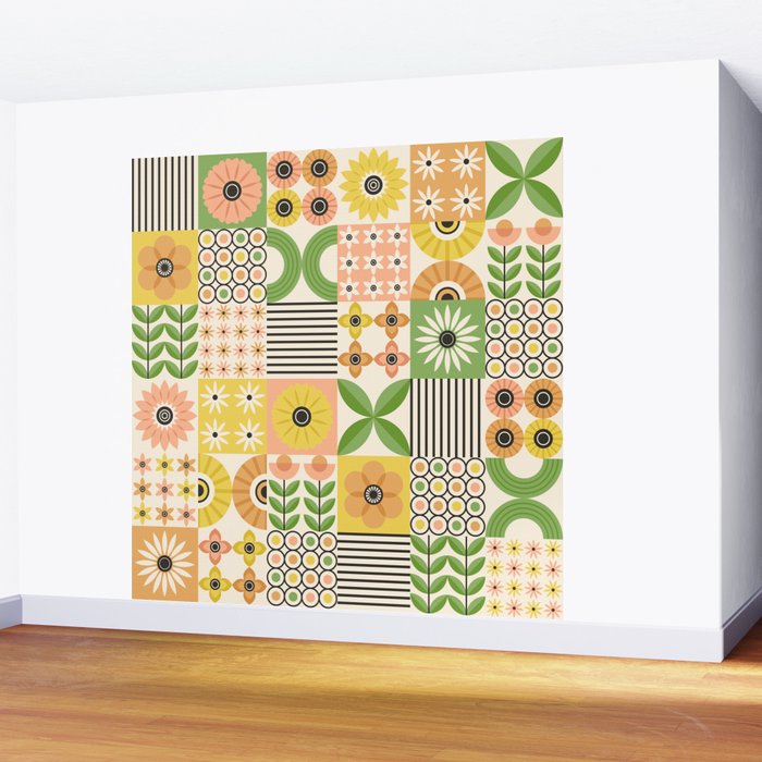 Modern Wildflower Vignettes Wall Mural Gallery Image 2