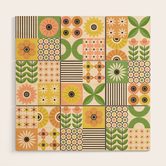 Modern Wildflower Vignettes Wood Wall Art Gallery Image 1