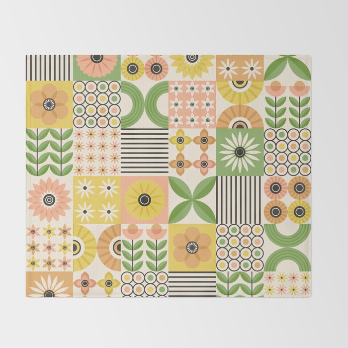 Modern Wildflower Vignettes Throw Blanket Gallery Image 2