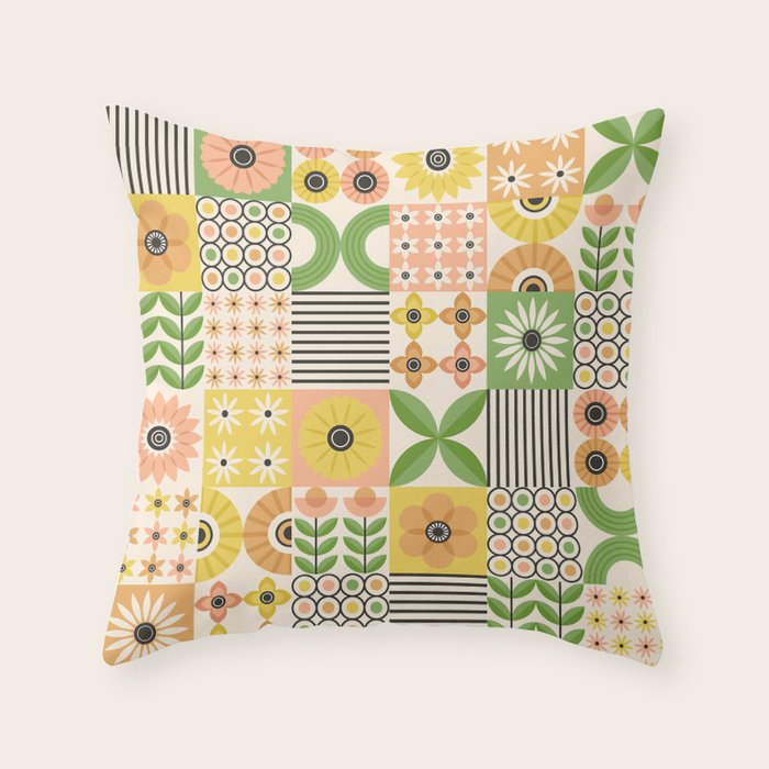 Modern Wildflower Vignettes Throw Pillow Gallery Image 1