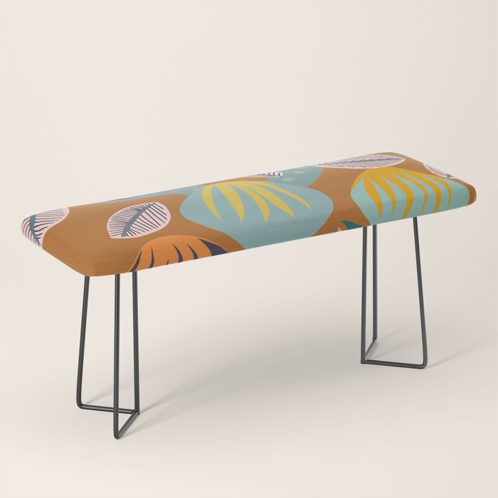 Big happy retro blooms rust Bench Gallery Image 1