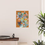 Big happy retro blooms rust Poster Gallery Image 2