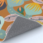 Big happy retro blooms rust Rug Gallery Image 4