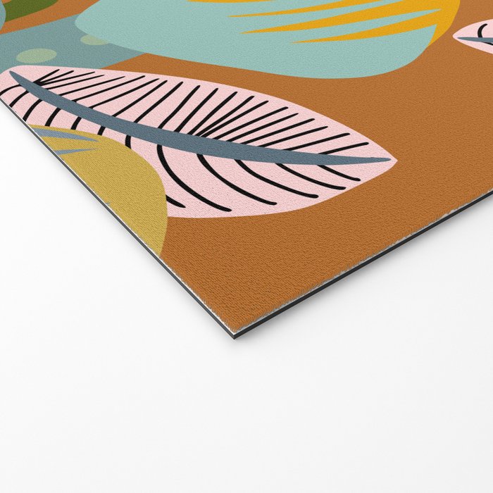 Big happy retro blooms rust Welcome Mat Gallery Image 2