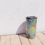 Big happy retro blooms rust Travel Mug Gallery Image 4