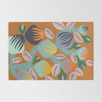 Big happy retro blooms rust Rug Gallery Image 2