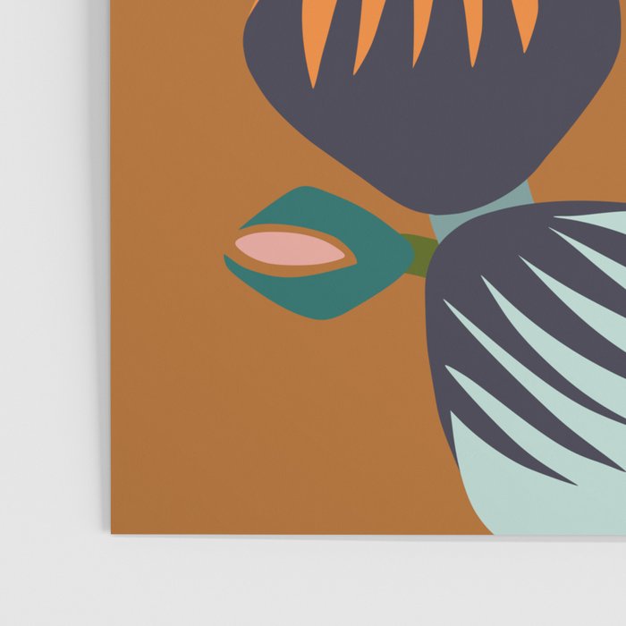 Big happy retro blooms rust Poster Gallery Image 3