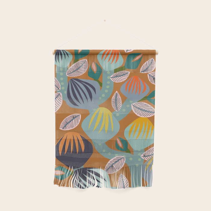 Big happy retro blooms rust Wall Hanging Gallery Image 1