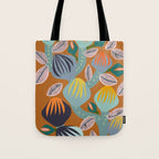 Big happy retro blooms rust Tote Bag Gallery Image 1