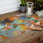 Big happy retro blooms rust Outdoor Rug Gallery Image 2