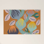 Big happy retro blooms rust Welcome Mat Gallery Image 1