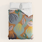 Big happy retro blooms rust Comforter Gallery Image 6