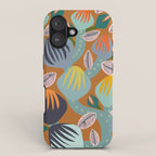 Big happy retro blooms rust iPhone Case Gallery Image 1