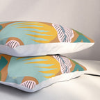 Big happy retro blooms rust Pillow Sham Gallery Image 3