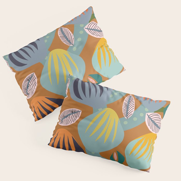 Big happy retro blooms rust Pillow Sham Gallery Image 1