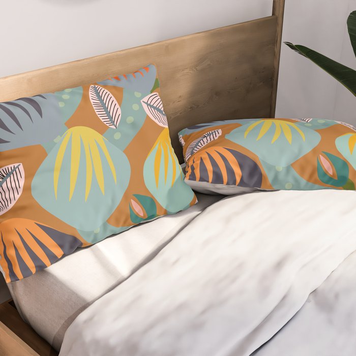 Big happy retro blooms rust Pillow Sham Gallery Image 2
