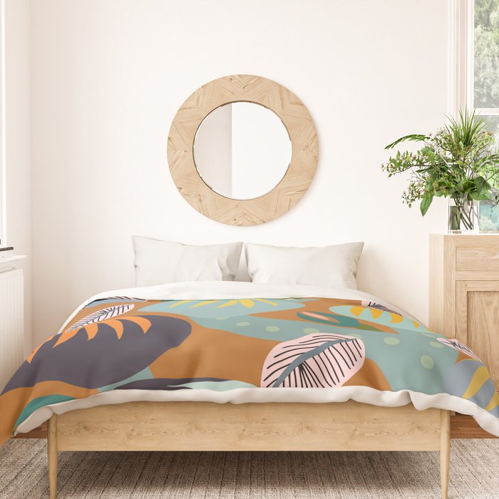 Big happy retro blooms rust Duvet Cover Gallery Image 3