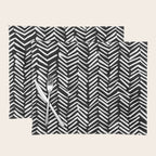Boho, Herringbone, Geometric Art, Black and White Placemat Gallery Image 1