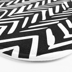 Boho, Herringbone, Geometric Art, Black and White Bath Mat Gallery Image 3