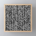 Boho, Herringbone, Geometric Art, Black and White Mini Art Print Gallery Image 1