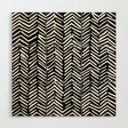 Boho, Herringbone, Geometric Art, Black and White Wood Wall Art Gallery Image 1