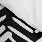 Boho, Herringbone, Geometric Art, Black and White Comforter Gallery Image 4