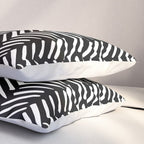 Boho, Herringbone, Geometric Art, Black and White Pillow Sham Gallery Image 3