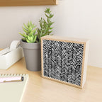Boho, Herringbone, Geometric Art, Black and White Mini Art Print Gallery Image 2