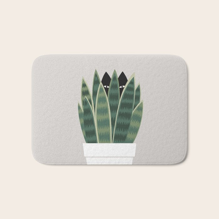Cat and Plant 22: Sneak Plant Bath Mat Gallery Image 1