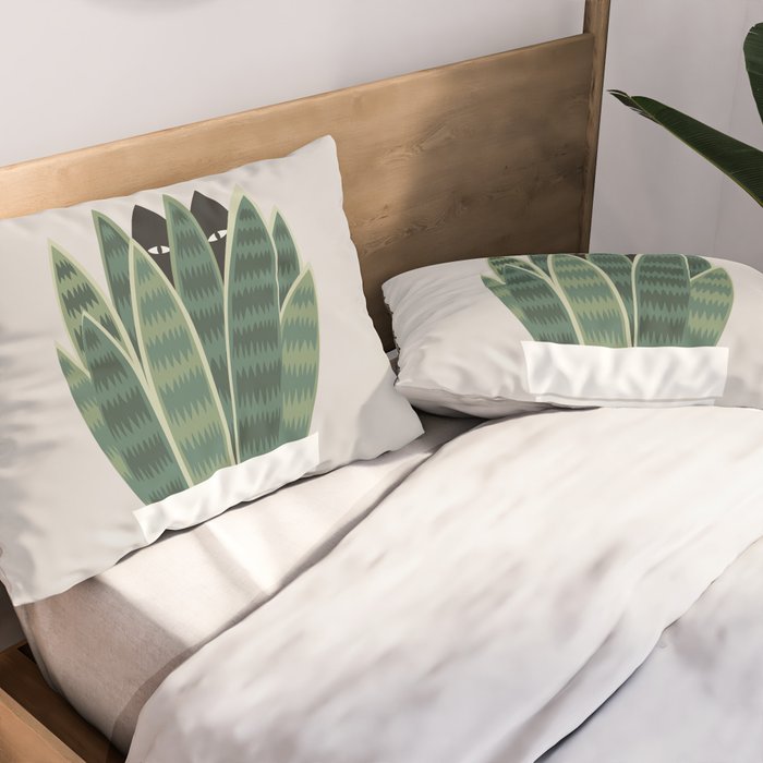 Cat and Plant 22: Sneak Plant Pillow Sham Gallery Image 2