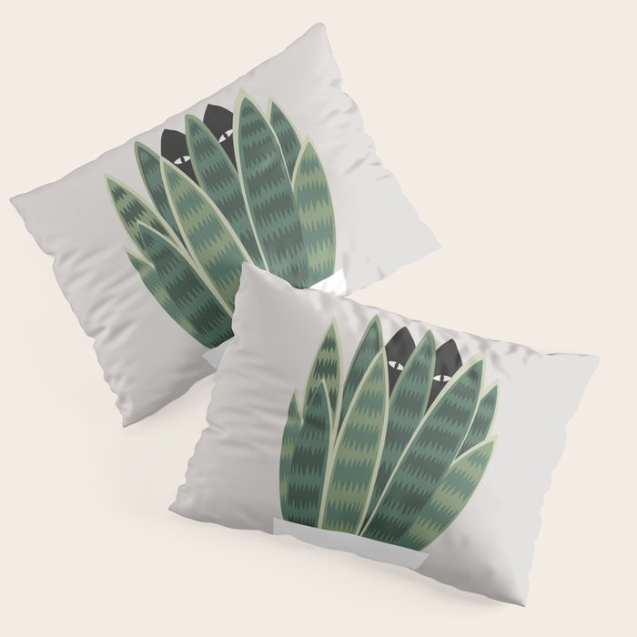 Cat and Plant 22: Sneak Plant Pillow Sham Gallery Image 3