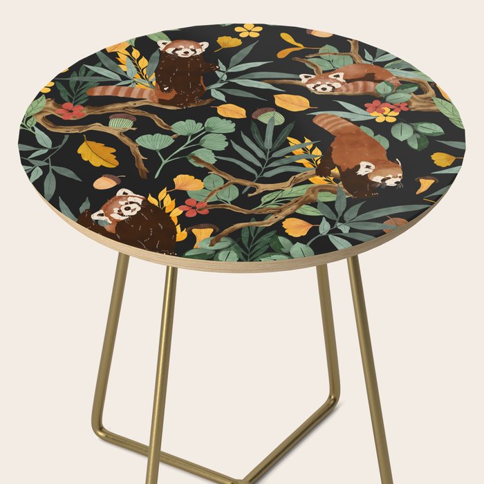 RED PANDAS IN DARK WILD NATURE Side Table Gallery Image 2