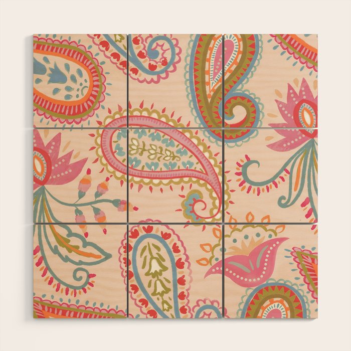 Eclectic Paisley Charm Wood Wall Art Gallery Image 1