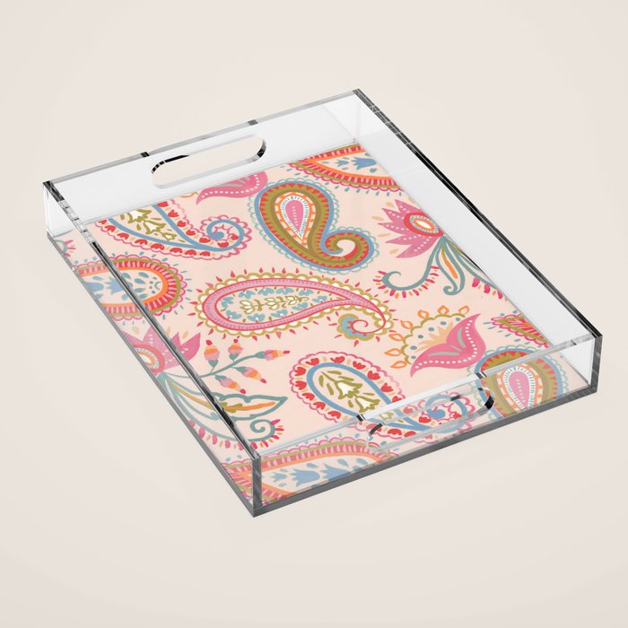 Eclectic Paisley Charm Acrylic Tray Gallery Image 1