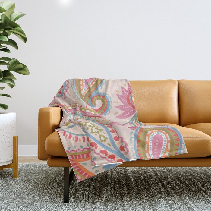 Eclectic Paisley Charm Throw Blanket Gallery Image 1