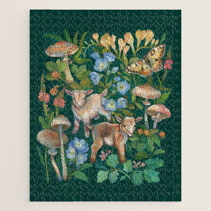 Baby Goat Garden Jigsaw Puzzle