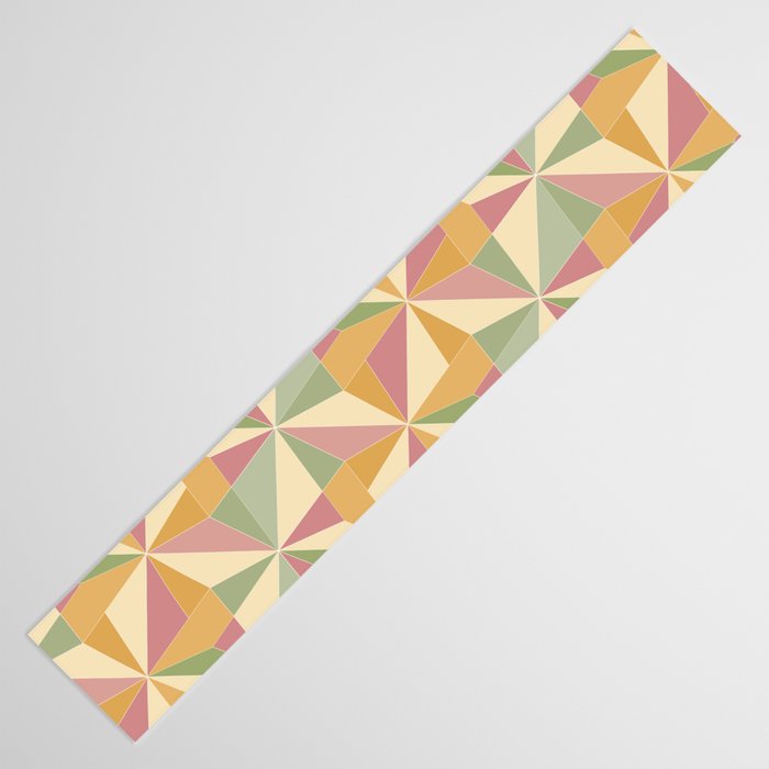 Kaleidoscope Tile Pattern XIII Neutral Earthy Pastel Table Runner Gallery Image 3