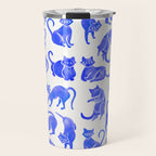 Cat Positions - Blue Palette Travel Mug Gallery Image 1